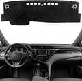 KEYOOG Dashboard Cover Dash Mat Fit for to-yota Camry 2024-2018 (Without HUD Models),Car Dash Board Mat Anti-Glare Carpet,Non-Slip Pad Sunshield Protector (Flannel)