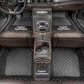 Custom Car Floor Mats Custom Logo/Pattern for SUV Van Truck Sedan Coupe Car Mats Full Surrouded Floor Mat All Weather Waterproof and Anti-Slip Protection Car Floor Liners(Black Beige)
