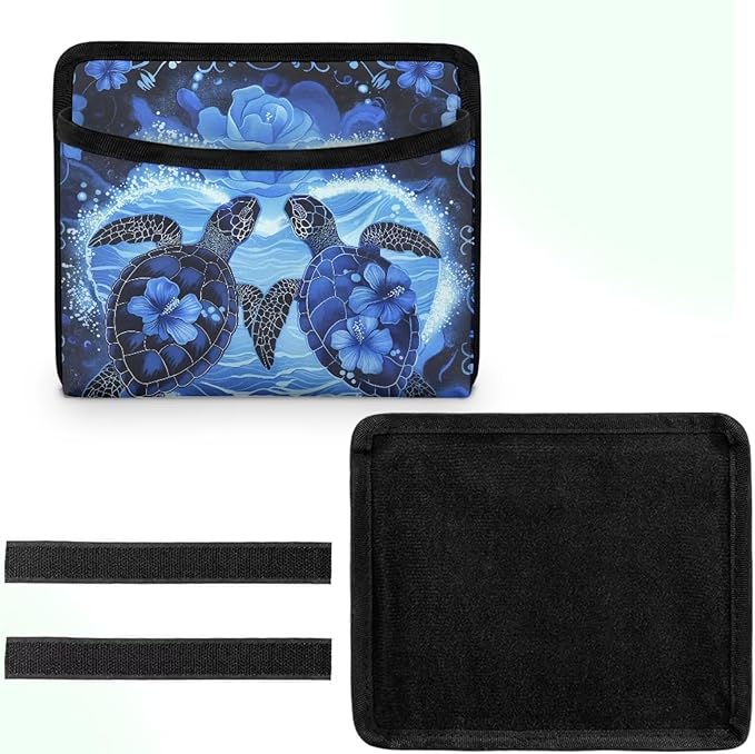 Renewold Boho Sea Turtle Hibiscus Car Seat Side Pocket Organizer Cell Phone Holder Storage Bag Pouch for Wallet Keys Document Auto Console Door Rear Seat Storage Box Automotive Interior Accessories