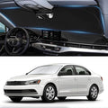 Custom Fit VW Jetta Windshield Sunshade for 2011-2017 2018 Volkswagen VW Jetta Accessories Front Window Shield 210T Silver Coating Cover for Volkswagen Windshield Sun Visor Protector Blocks UV
