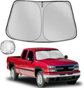 Fonowka Windshield Sun Shade for 1999-2006 Che-vrolet/Chevy Silverado Foldable Sun Sunshade for Car Front Window Blocks UV Rays and Heat Automotive Interior Protector Custom Fit Accessories