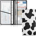 Cow Markings Car Registration and Insurance Holder Vehicle Glove Box Organizer Car Accessories Wallet Case for Women Men H020037