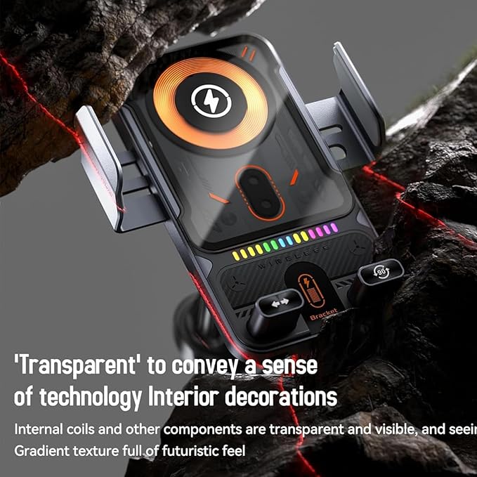 2026 New Cool Car Wireless Fast Charging Holder, Wireless Charging Rotating Car Mount,15w Universal, 360° Rotation, Smart Sensor Open, Switch Between Horizontal Vertical (Silver)