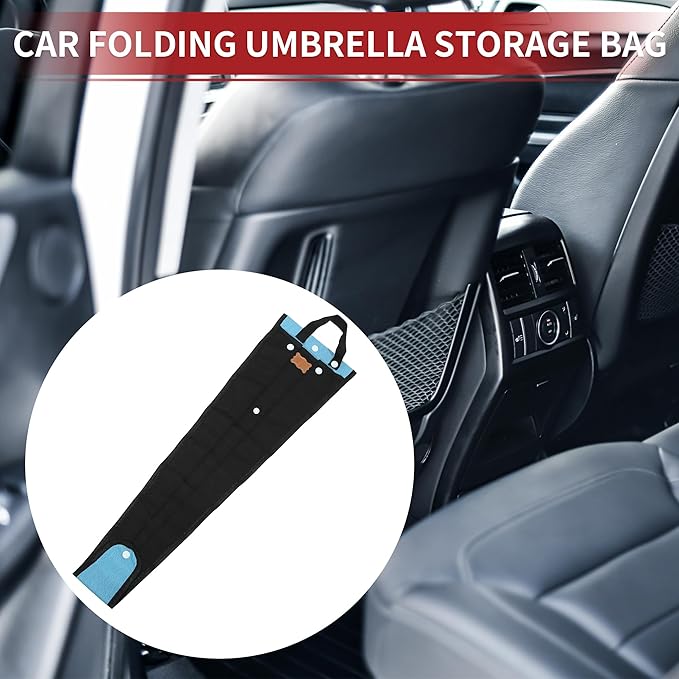 ACROPIX Multifunction Car Truck Back Seat Umbrella Storage Holder Hanging Waterproof Organizer Bag Black - Pack of 1