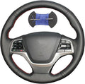 Leather Steering Wheel Cases Car Steering Wrap Stitch Steering Wheel Cover Fit for Hyundai Elantra 4 2016-2018 Solaris 2017 Accent 2018,Blue