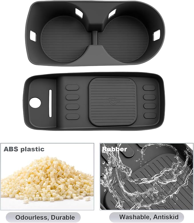 SKTU 2Pcs for 2026 Hyundai Palisade Wireless Charging Mat 2026+ Palisade Center Console Non-Slip Pad & Cup Holder Hyundai Palisade 2026 Accessories 2026 Palisade Rubber Console Mat Cup Holder Durable