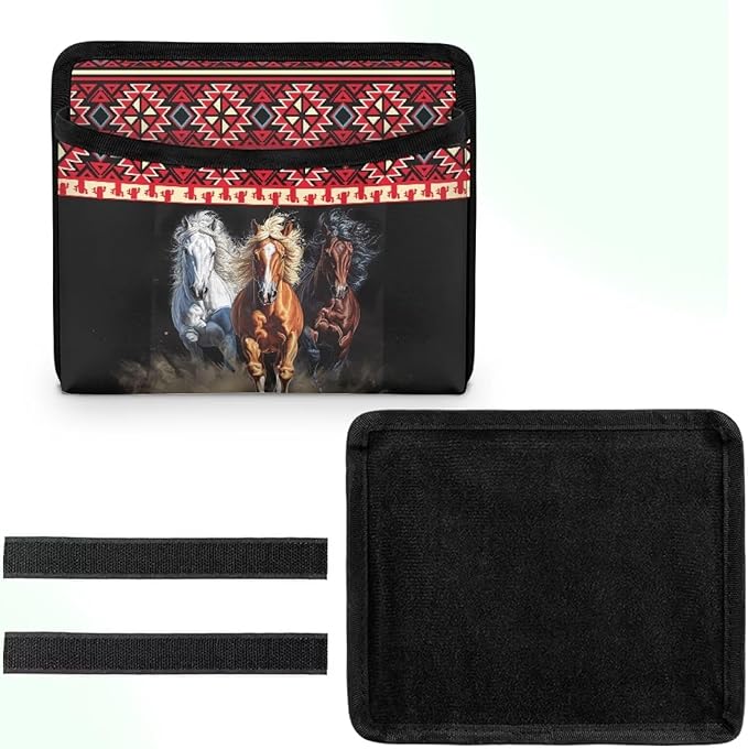 Running Horse Car Side Pocket Organizer, Front Back Seat Storage Pocket for Car, Universal Auto Console Door Window Storage Bag for Interior Organizer, Holder for Phone Sunglasses