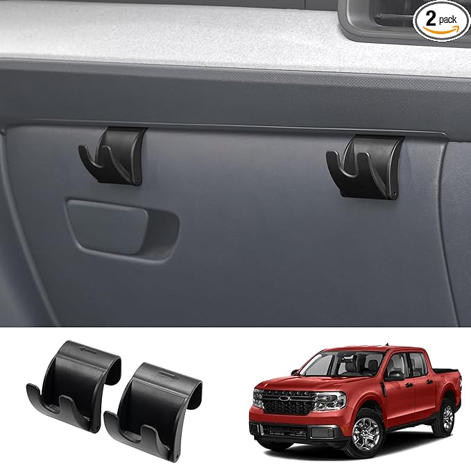 Mabett Glove Box Organizer Hooks for Ford Maverick 2022-2025 Accessories, Snap-in Organizer Storage Hook Clips for Hanging Luggage Bag Umbrella Grocery Bag (Hooks)