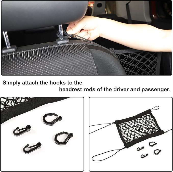 Car Seat Storage Hanging Bag Fit Toyot@a FJ Cruiser 2007-2021 Car Mesh Organizer Front Seat Hanging Car Organizers Storage Netting Pouch Seat Back Net Bag Mesh Backseat Organizer with Hook Accessories