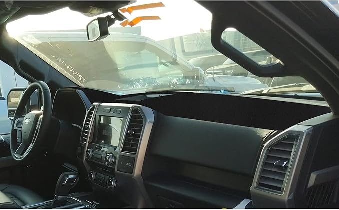 x xotic tech Center Console Dashboard Die-Cut Antiskid Overlay Decor Cover Sunshield Sun Glare Protector Dash Mat Carpet Pad Black Compatible with Ford F150 2009-2014