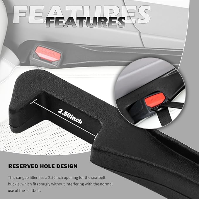 2PCS Car Seat Gap Filler,Upgraded 3 in 1 No Drop Seat Guard for Cars with Hook and Car Phone Holder Design,Universal Cars Seats Spacer Gap Filler for Double-Sided Use