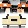Car Organizers and Storage Box Behind Seat, 2026 New Car Headrest Organizer Back Seat with Drink Cup Holder Tissue Box for Hold Phone, Snacks, Drinks, Handbag (Beige)
