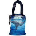 NHNXHWIA Watercolor Blue Whale Car Garbage Bag,Moon Starry Night Waterproof Small Car Trash Bag Hanging Back of Seat,Drawstring Hanging Car Trash Bag with Adjustable Buckle for Car Accessories