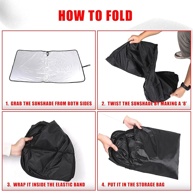 LLKUANG Car Windshield Sun Shade Compatible with Toyota Tacoma 2006-2024 Auto Windshield Sunshades Foldable Blocks UV Rays Sun Visor to Keep Your Vehicle Cool and Damage Free (Style B)
