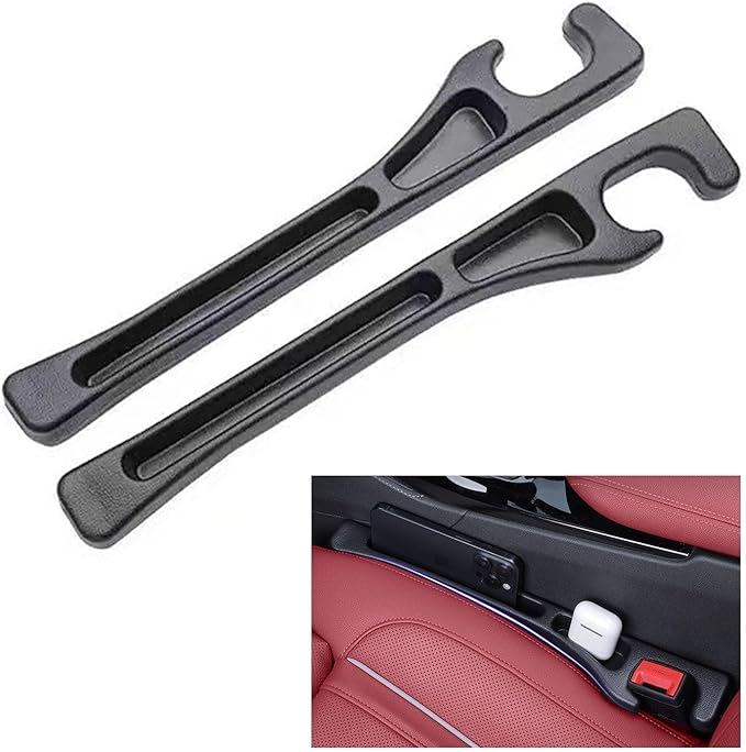 GAWOND 2Pcs Car Seat Gap Filler Organizer, Soft Foam Seat Side Gap Filler with Storage Avoids Things Falling, Universal Fit Car SUV Truck Fill The Gap Between Seat and Console