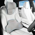 Coverado Lumbar Support and Headrest Pillow for Car, Memory Foam Ergonomic Head Neck Support Pillow for Driving Seat, Back Support and Pain Relief, Seat Cushion for Car, Driver, Office