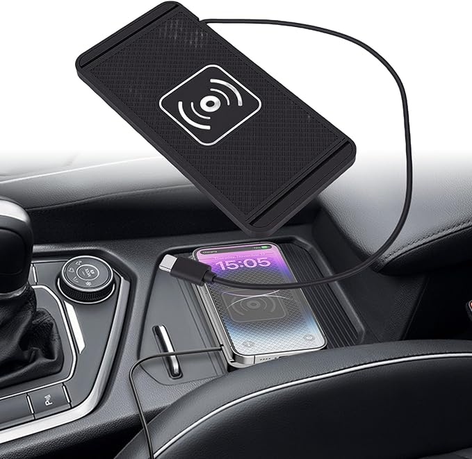Dpofirs Car Wireless Charger Pad, 20W Fast Wireless Car Charger, Non Slip Phone Charging for 21, 22, 23, 24, 25, for Note 10 Phone
