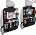 Car Back Seat Organizer with Tablet Holder, 17.3x24.4 inch, Multi-Pocket Storage, 2-Pack, Black