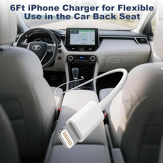 2 Pack iPhone Charger [MFi Certified] USB A to Lightning Cable Fast Charging & Data Sync for iPhone 14 13 12 11 Pro Max XR XS X 8 7 Plus 6S,iPad,Car Carplay – Durable TPE Apple Charger Cord 6FT