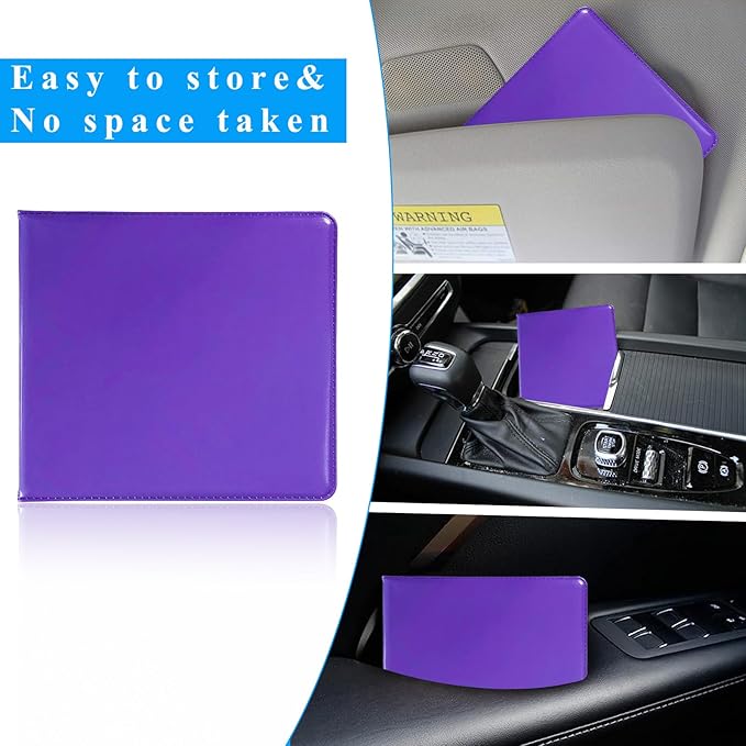 Kewucn 2 PCS Car Registration Insurance Holder, Essential Auto Card Glove Box Organizer, Vehicle Interior Accessories Perfect for Most Car, Truck, SUV (10.55''×4.8'', Purple)