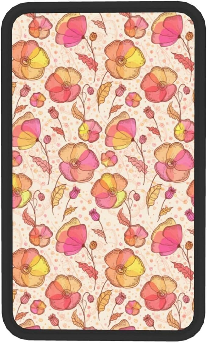 Vintage Colorful Pink Flowers Car Center Console Cover Car Armrest Cushion Waterproof Middle Console Cover Car Arm Rest Cover Pad Comfortable Car Accessories Interior for SUV Sedan Truck