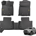 CAT® JustFit™ 3D All Weather Floor Mats for Toyota Tacoma 2016-2023, Custom Fit Heavy Duty Rubber Car Mats Full Set for Double Cab and Automatic Only, Tacoma SR/SR5/TRD/Limited/Trail Accessories