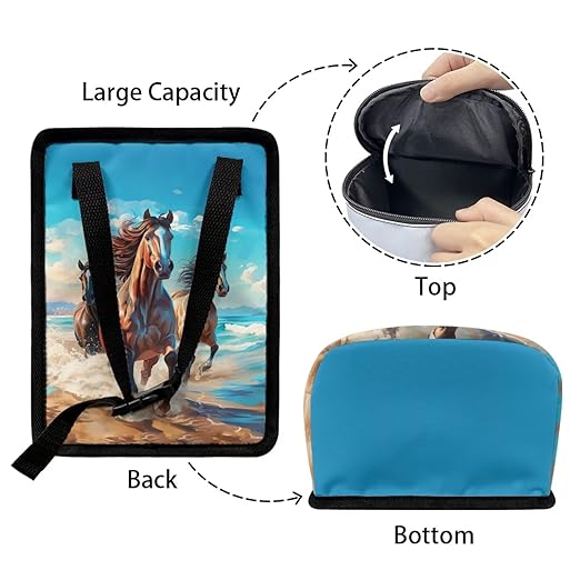 DISNIMO Horse Car Trash Can Easy-to-Install Car Accessory Interior, Leak-Proof Car Garbage Can Bin Organizer Storage Bag for The Back Seat of Any Cars, Sedans, SUVs & Trucks