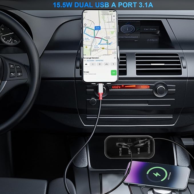 2PCS 3 Ports 12V RV USB Outlet 45.5W, Gibbab PD3.0 Type-C Quick Charge & Dual USB A Port 3.1A Panel Wall Mount, Automotive Car Socket Charger Adapter for RV Marine Boat Bus ATV Motorcycle Truck