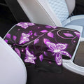 Dreaweet Purple Butterfly Arm Rest Cover for Car Women Thick Center Console Cover Pad with Pockets Universal Anti-Scratch Armrest Cover for Car SUV Sedan Trucks