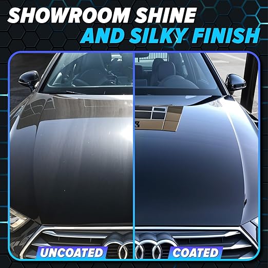 Carfidant Ceramic Silk - Ceramic Coating Spray - High Gloss, Hydrophobic Protection & Chemical Resistance for Cars, RVs & Boats - Long-Lasting Shine & Durability for Exterior Detailing - 16.9 fl. Oz.