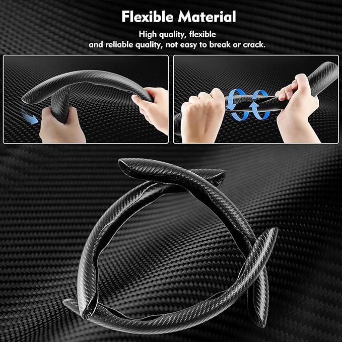 Steering Wheel Cover 3 Pcs Set, Anti-Slip, Scratch-Resistant, Universal Fit for 14-16 Inch Steering Wheels, Car Interior Accessories for Sedans, SUVs, and Trucks (Segmented Snap on, Matte)
