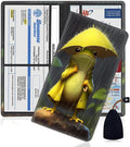 Car Registration and Insurance Holder, PU Leather Auto Document Holder for Men&Women, Vehicle Glove Box Compartment Organizer with Magnetic Shut for Driver's License, Frog Holding Umbrella Pattern