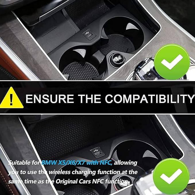 Wireless Car Charger for BMW X5 X6 X7 2019 2020 2021 2022 2023, 15W Fast Wireless Phone Charging Pad Support Original Car with NFC Center Console Wireless Charger