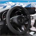 Car Steering Wheel Cover, Leather Elastic No Inner Ring Vehicle Steering Wheel Protector for 14.5-15Inch, Anti Slip Auto Interior Protection Accessories, Universal for SUV Sedan Truck (Black)