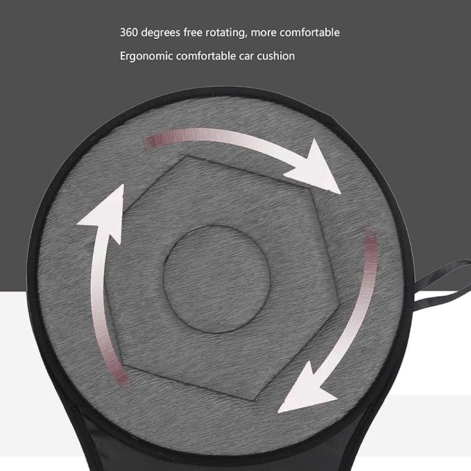 AMAKO Revolve 360 Car Seat Cushion, Rotating Geometric Rhombic Swivel Car Seat for Elderly Portable Round Seat Cushion