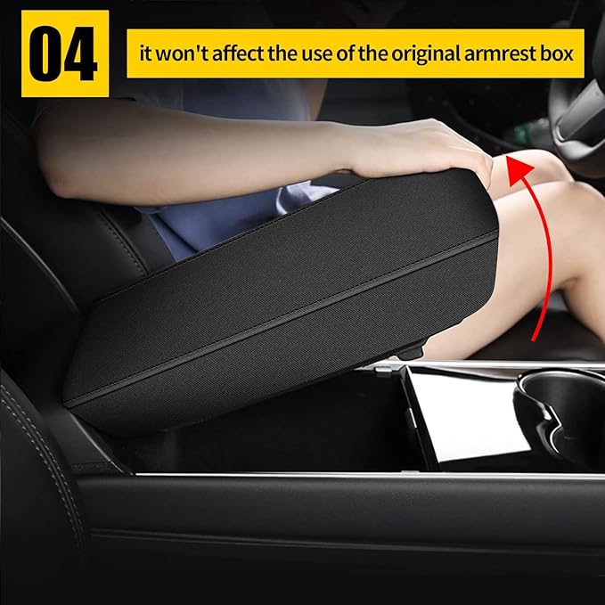 AOMSAZTO Console Covers for 2019-2024 2025 2026 Nissan Altima Armrest Covers for Nissan Altima Black with Black Stiches