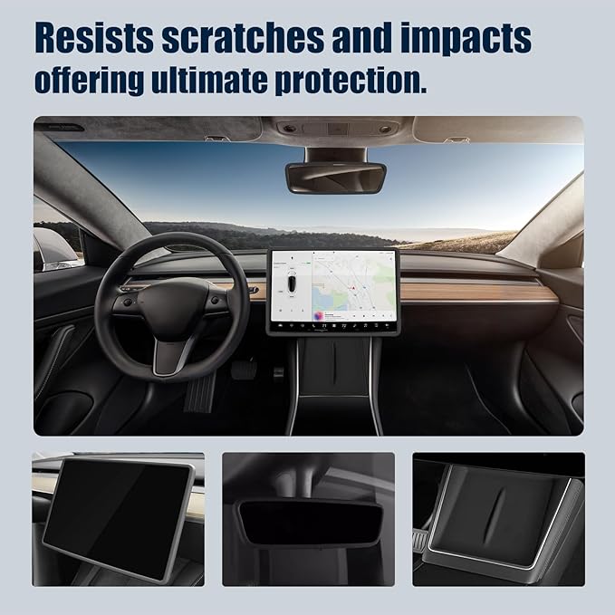 10PCS All-weather Center Console Organizer & Screen Protector Kit for Tesla Model 3 Highland 2024-2026,Includes Storage Boxes,Camera Cover,Cup Holder,Charging Pad & Mirror Frame Interior Accessories