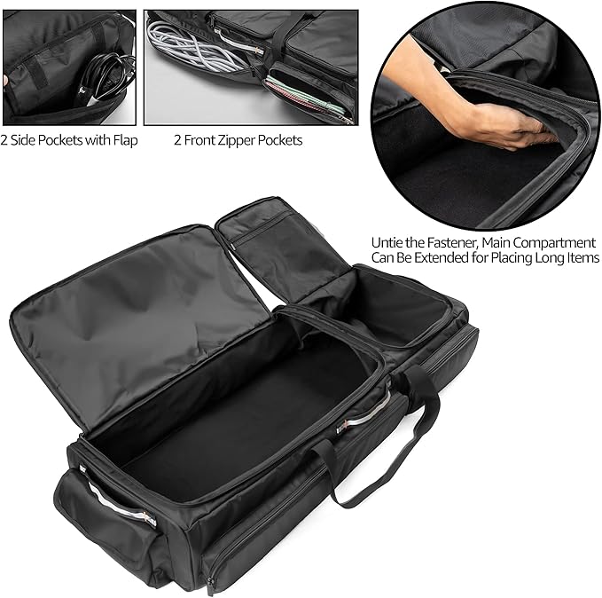 samdew Under Seat Storage Bag Fit for SuperCrew Cab & Crew Cab, Back Seat Double-Compartment Organizer for Truck, Practical Underseat Tool Box with Inner Dividers & Multiple Pockets (Patented Design)