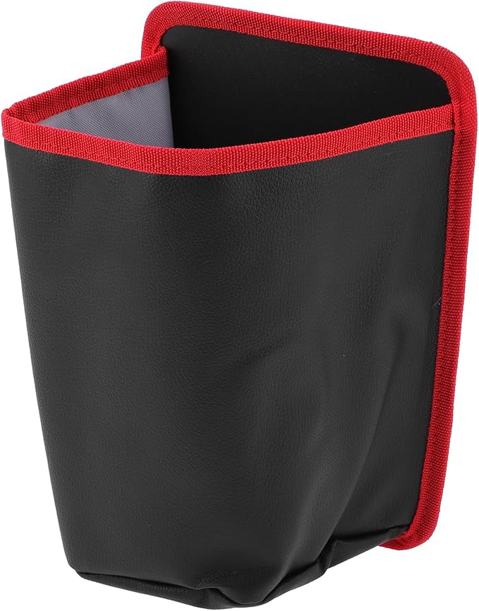Car Trash Can Front Seats 6.7" Length 4.7" Width 9.8" Height Auto Trash Bin Faux Leather Black Red Hanging