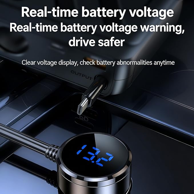 3-Port USB Car Power Converter with Fast Charging Technology for Multiple Devices Vehicle Butt Device