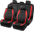 Skechers Car Seat Covers,Luxury Faux Leather Seat Covers,Waterproof Anti Slip Car Seat ProtectorFull Set,Car Accessories Airbag Universal Fit for Most Cars,Vans,Trucks,SUV,Red