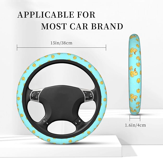 Duck Pattern Car Steering Wheel Cover, 15 Inch Steering Wheel Cover Stylish Decor for Most Cars