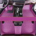 KaiLaiCarCustom Automotive Car Floor Mats for 99.99% Sedan SUV Sports Car Men Women Protection Full Coverage Pads Anti-Slip Leather Floor Lining… (Pink Mat Beige Line)