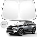 SHINEHOME 2025 Upgrade Front Windshield Sun Shade Foldable RAV4 Sunshade for 2019-2025 2026 RAV4 RAV-4 SUV Crossover, TRD Off-Road, LE XLE Premium Limited Front Window Sunshade Accessories
