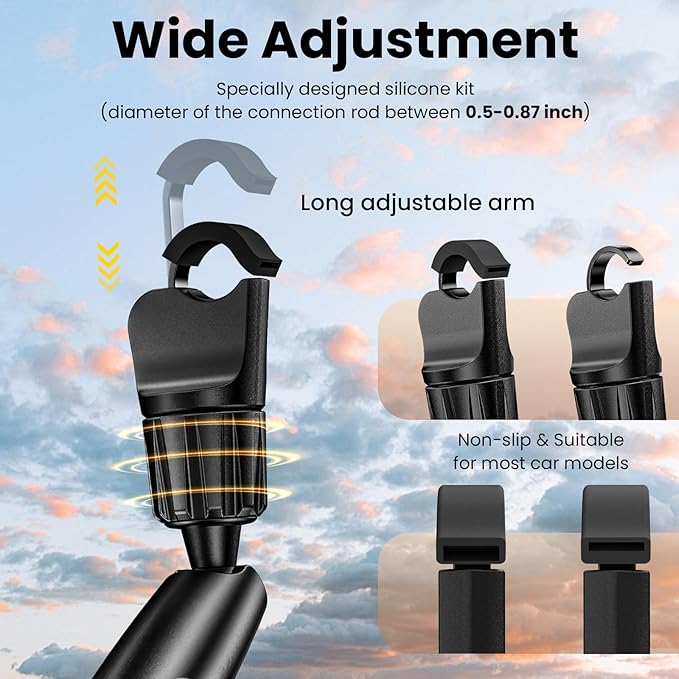 Magnetic Phone Holder for Car, Rear View Mirror Phone Holder, 360° Rotating Car Phone Mount, Compatible with iPhone 17/16/15/14/13/12 Series and All Phones with Magsafe Case or Metal Ring