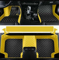 Custom Waterproof Leather Car Floor Mats Fit for Most Car SUV Truck & Sportscar All Weather Protection Vehicles (Black+Yellow)