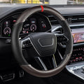 Car Steering Wheel Cover, Steering Wheel Accessories, 15 Inch Microfiber Leather Carbon Fiber Soft Anti-Slip Breathable, Car Accessories Elastic Non-Slip Cover for Most Vehicles (Black Gray)