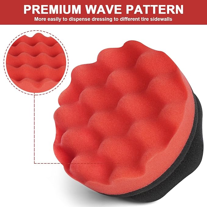 6 Pack Large Tire Shine Applicator Pad, Tire Hex Grip Applicator, Tire Shine Car Detailing Foam Sponge Tool, Reusable Car Cleaning Supplies After Car Wash Tire Cleaner for Applying Tire Shine