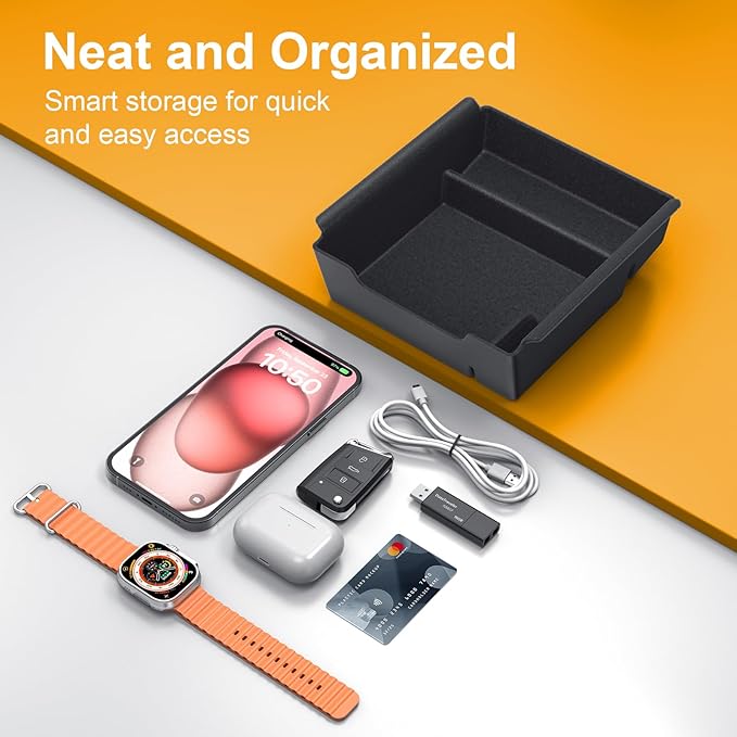 BANKKY Console Organizer Accessories for Tesla: Model Y/3 2021 2022 2023 2024 Highland Velvet Anti-Scratch Storage Box, Easy to Install with Smooth Slide