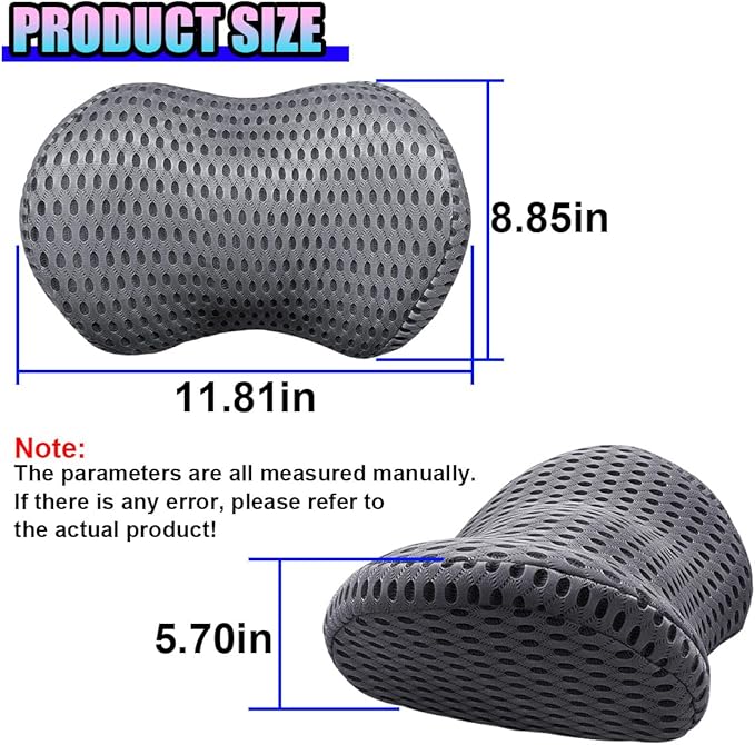Ergonomic Memory Foam Car Neck Pillow with Adjustable Strap & Machine-Washable Cover - Long-Lasting Support for Long Drives & Office Uses(Darkgray)